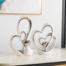 Axyaa Gold Ceramic Ornaments for Stylish Home Decor - Set of 2