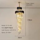 Axyaa Modern Crystal Chandelier for Villa Living Room Staircase Lighting
