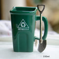 Axyaa Ceramic Trash Can Coffee Cup - Funny & Creative Mug Gift
