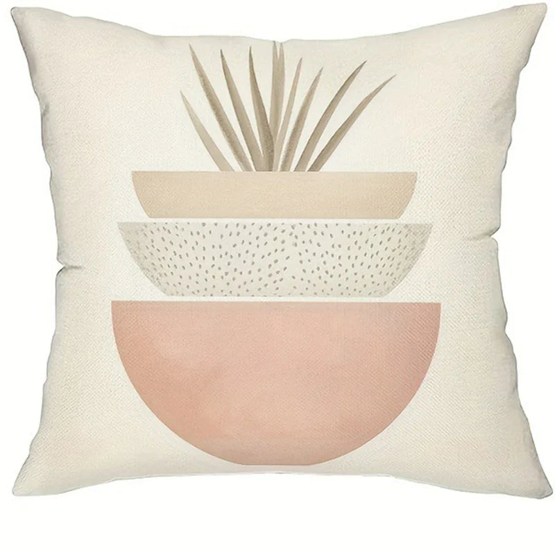 Geometric Leaf Pattern Pillow Cover for Bohemian Home Decor - Axyaa