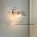 Axyaa Modern White Glass Copper Wall Sconce, Pull Chain Switch Stair Light