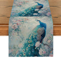 Axyaa Peacock Plant Table Runner: Elegant Dining and Wedding Decor