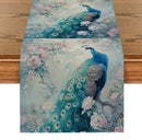 Axyaa Peacock Plant Table Runner: Elegant Dining and Wedding Decor