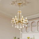 Axyaa Crystal Chandelier: European Minimalist Living Room Lamp - Modern & Cozy Bedroom Vintage Lighting