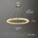 Axyaa Luxury Gold Round LED Chandelier for Living Room, Bedroom, and Dining Table