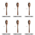 Axyaa Long Handle Wooden Soup Spoon Set of 6
