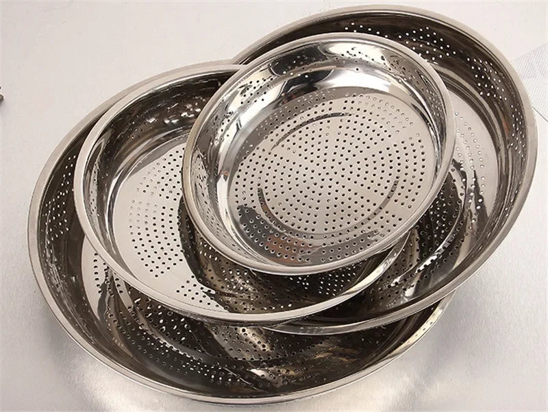 Axya Deep Colander Plate Set for Steaming and Draining - Stainless Steel