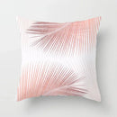 Axyaa Rose Gold Pink Palm Pillowcase 45x45cm Tropical Plants Cushion Cover