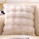 Axyaa Faux Rabbit Fur Throw Pillow Cases Ultra Soft Cozy Cushion Covers