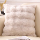 Axyaa Faux Rabbit Fur Throw Pillow Cases - Ultra Soft & Cozy Cushion Covers for Sofa, Bed, Living Room