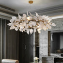 Axyaa Ginkgo Leaf Crystal Chandelier - LED Pendant Lamp for Dining Living Room