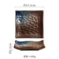 Axyaa Hammer Pattern Ceramic Sushi Dessert Snack Plates for Molecular Cuisine
