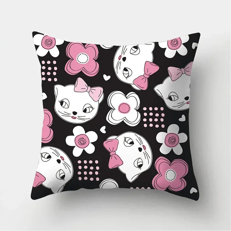 Black Cat Pattern Pillowcase for Sofa Decor Axyaa Brand