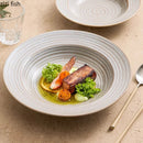 Axyaa Ceramic Dinner Set: Threaded Plates for Japanese Salad, Soup, Pasta - Restaurant Quality