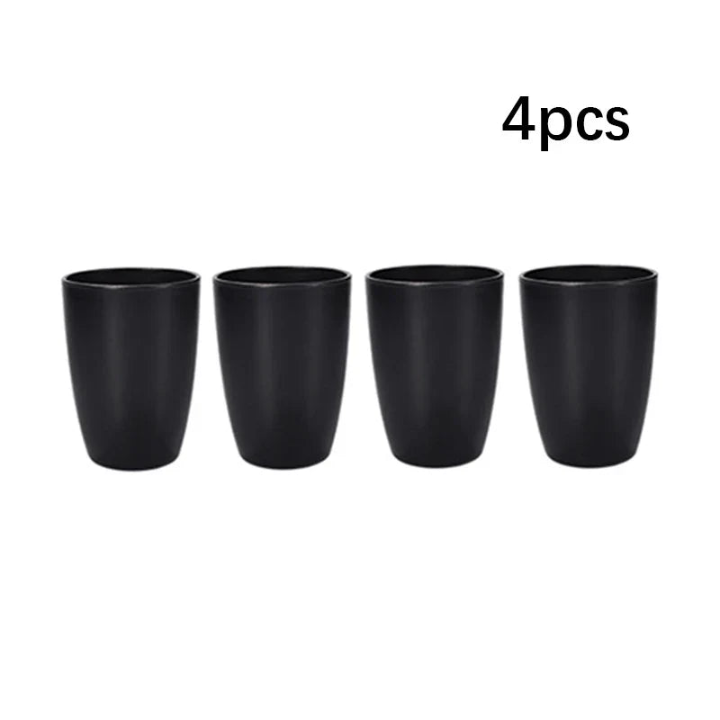 Axyaa 16pc Black PP Cutlery & Plate Set for Outdoor Camping and Parties