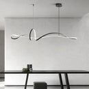 Axyaa Nordic Minimalist Curve LED Dining Room Pendant Lights Chandeliers, Creative Restaurant Bar Decor Fixtures