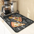 Axyaa Coffee Pattern Placemats Set for Table Cups Coaster Drainer Diatomaceous Earth Mat