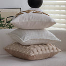 Chenille Embroidered Cushion Cover 18"x18" for Living Room Sofa, Axyaa Beige Pillowcase
