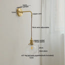 Axyaa Gray Glass LED Wall Lamp Sconce | Nordic Bedside Lamp for Home Decor