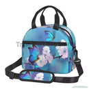 Axyaa Colorful Butterflies Insulated Lunch Bag with Shoulder Strap