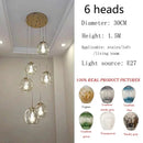 Axyaa Spiral Stairwell Glass LED Chandelier - Modern Nordic Design, Creative Duplex Villa Pendant Light