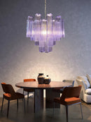 Axyaa Pink Beauty Glass Chandelier French Design Hanging Light for Dinning Room