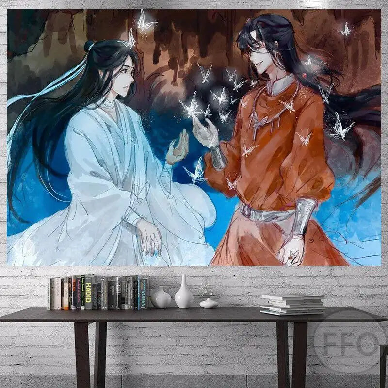 Heaven Officials Blessing Anime Tapestry Wall Hanging Aesthetic Room Decor - Axyaa