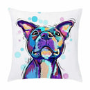 Axyaa Painted Dog Decorative Soft Sofa Bed Pillow Cover in Cartoon Puppy Design
