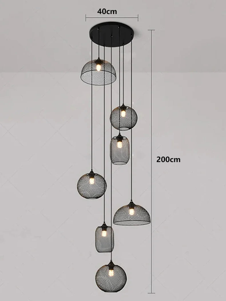 Axyaa Staircase Chandeliers: Modern LED Pendant Light Lamps for Living Room