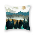 Axyaa Gold Mountains Geometric Sun Moon Cushion Cases- Home Decor Almofadas