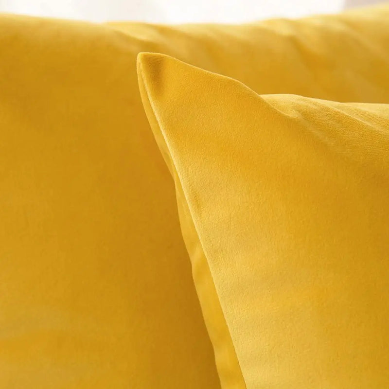 Axyaa Bright Yellow Velvet Cushion Cover 45X45 for Modern Home Decor