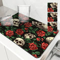 Axyaa Plant Skull Rose Absorbent Kitchen Mat