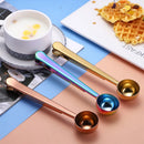 Axyaa Stainless Steel Nordic Coffee Spoon & Clip Set