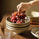 Axya Japanese Ceramic Salad Bowl Set, Heat-resisting Coarse Dinnerware, 800ml