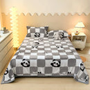 Axyaa Cartoon Panda Flannel Blanket Set with Pillowcases for Sofa Bed Bedspread