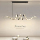 Axyaa Modern Linear Wavy Chandelier for Dining Room and Living Room