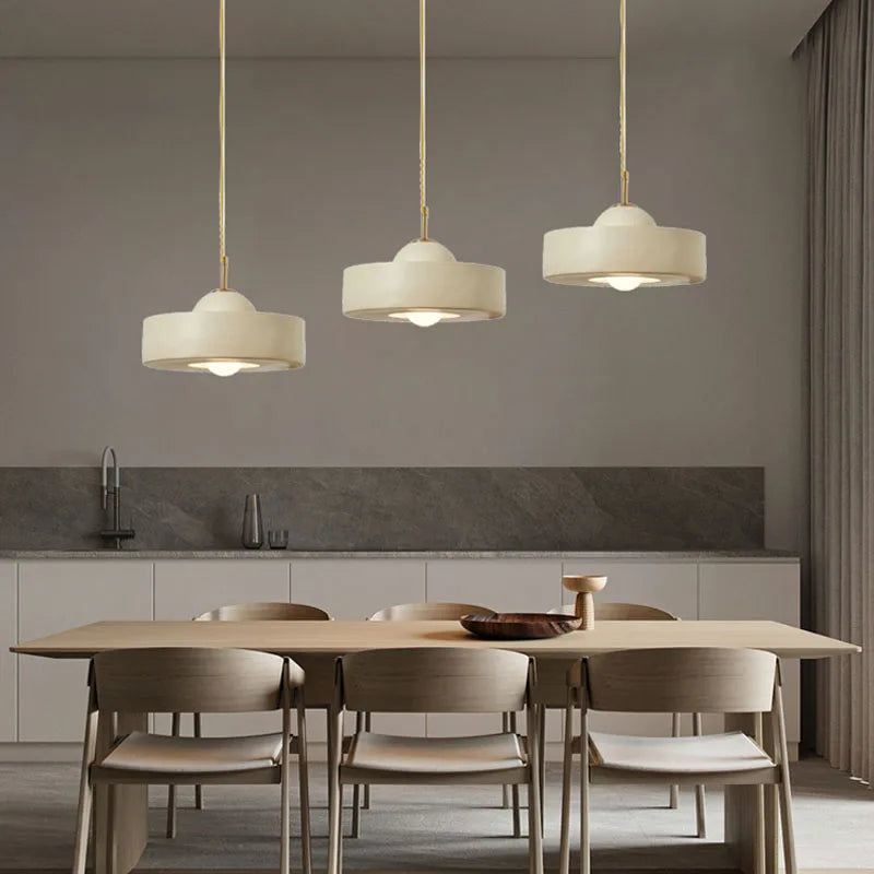 White Cream Pendant Lights for Dining Room by Axyaa