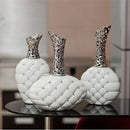 Axyaa White Silver Diamond Ceramic Vase Modern Home Decor Wedding Gift