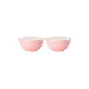 Axyaa Pink Plastic Bowls with Lids - Set of 4 - Reusable for Home, Kitchen, and On-the-Go