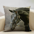 Axyaa Horse Pattern Cushion Cover 45x45cm Linen for Home Living Room Art Decoration