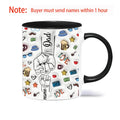 Axyaa Personalized Dad and Kids 3D Effect Mug Fist Bump Coffee Cup - Father's Day Gift