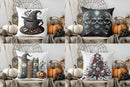 Axyaa Halloween Witch Coffee Pillow Cover for Cozy Home Decor