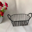 Axyaa Iron Storage Basket with Handle & Desk Organizer for Snacks, Cosmetics - Large Capacity