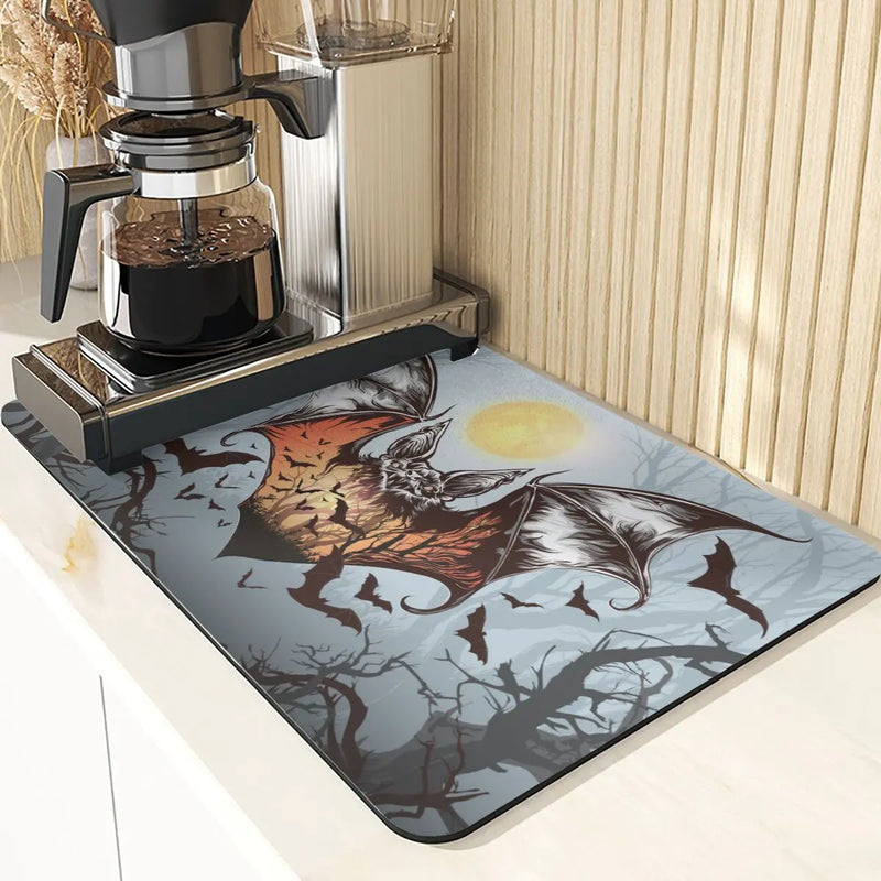 Axyaa Pumpkin Printing Silicone Coasters for Halloween Style Kitchen Décor