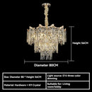 Axyaa Gold Metal LED Crystal Chandelier for Dining and Living Room
