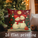 Axyaa Christmas Santa & Snowman Pillow Covers for Sofa, Bedroom, Car