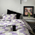 Axyaa Striped Duvet Cover with Pillowcase Set, Twin-Queen Size, Fashionable Home Bedding