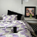 Axyaa Striped Duvet Cover with Pillowcase Set, Twin-Queen Size, Fashionable Home Bedding