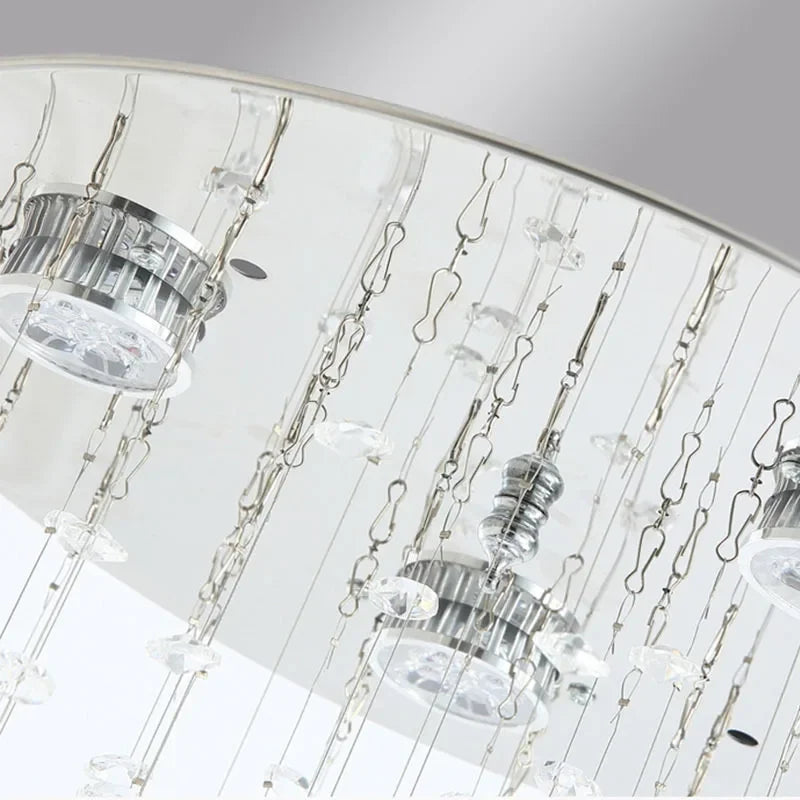 Axyaa Luxury Crystal Chandelier for Staircase, Modern LED Home Decor Lighting