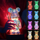 Axyaa Bear Night Light - 3D LED Fireworks Room Decoration for Kids Bedroom